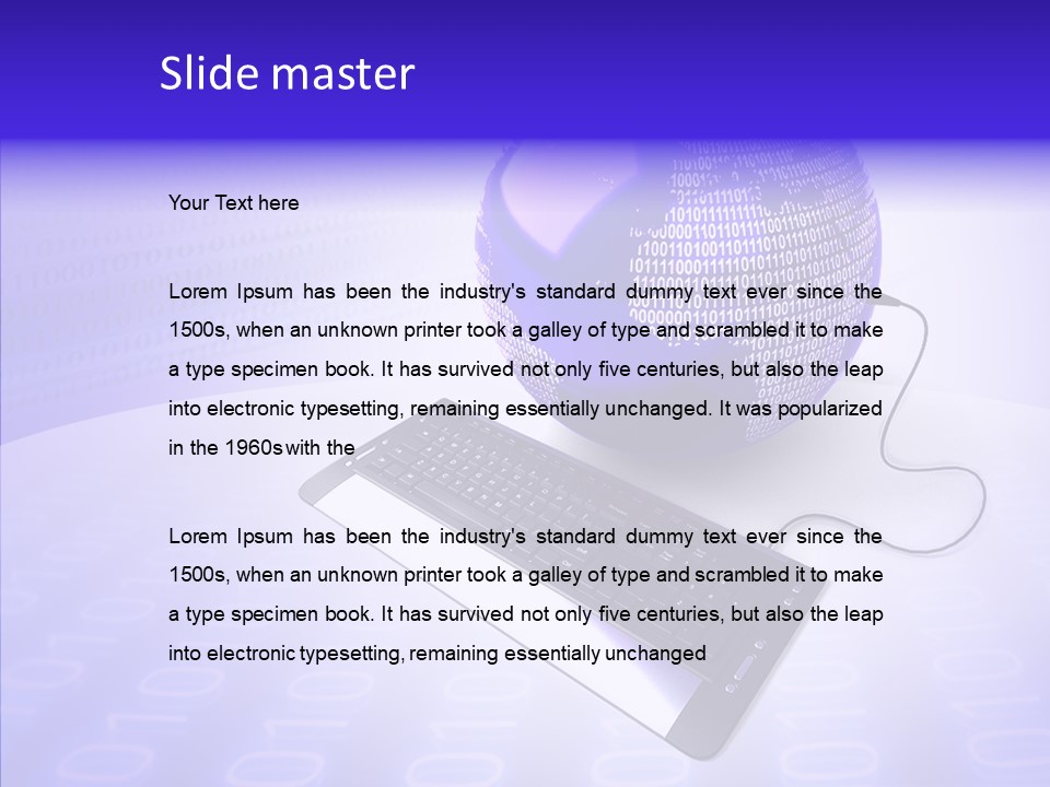 Code Earth Continents PowerPoint Template