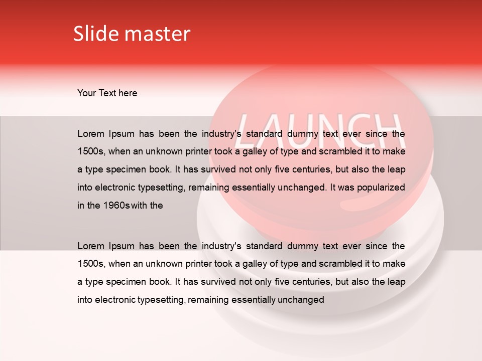Push Execute Red PowerPoint Template
