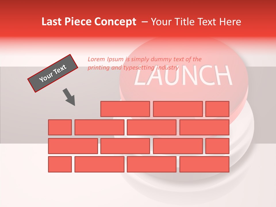 Push Execute Red PowerPoint Template