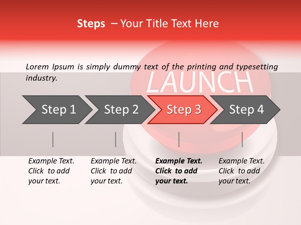 Push Execute Red PowerPoint Template