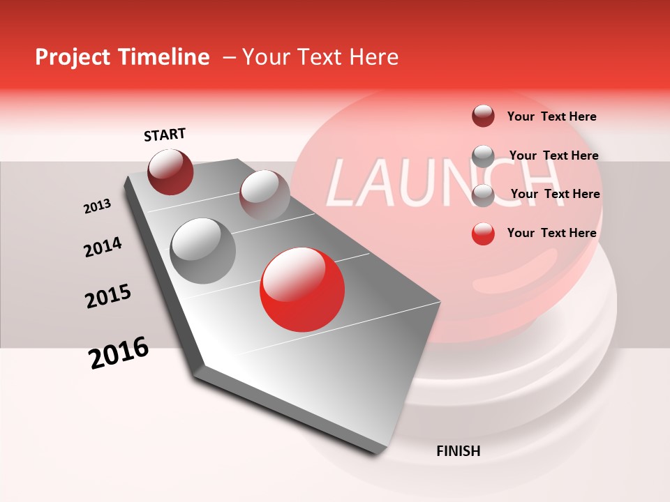 Push Execute Red PowerPoint Template