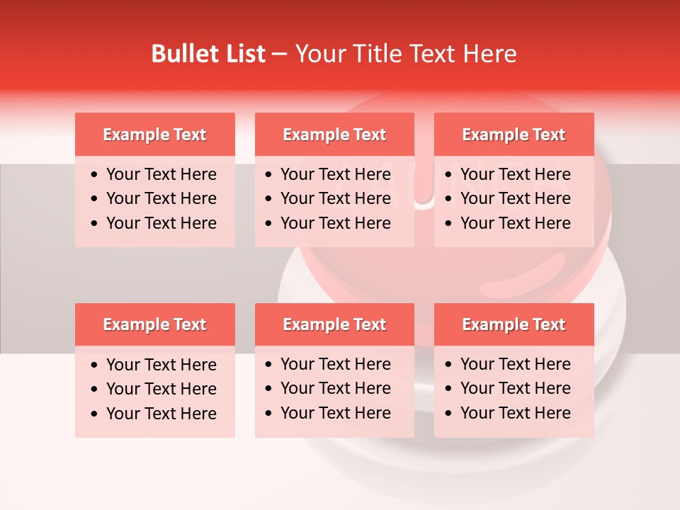 Push Execute Red PowerPoint Template