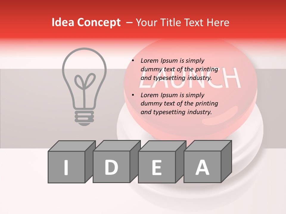 Push Execute Red PowerPoint Template