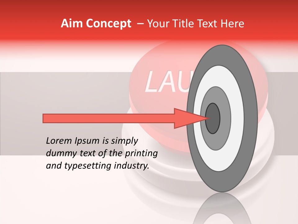 Push Execute Red PowerPoint Template