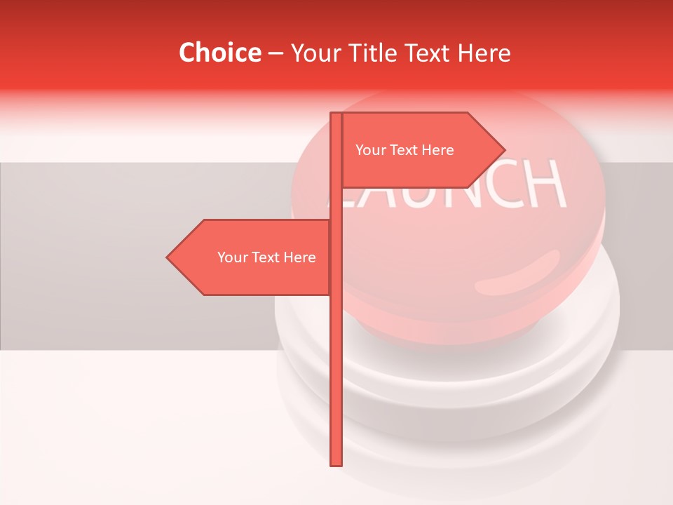Push Execute Red PowerPoint Template
