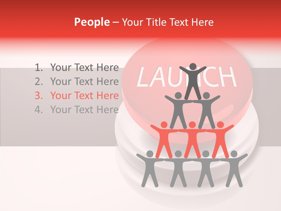 Push Execute Red PowerPoint Template
