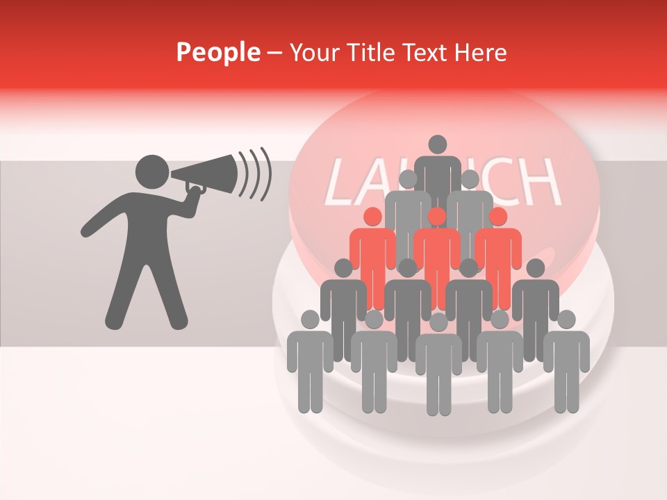 Push Execute Red PowerPoint Template