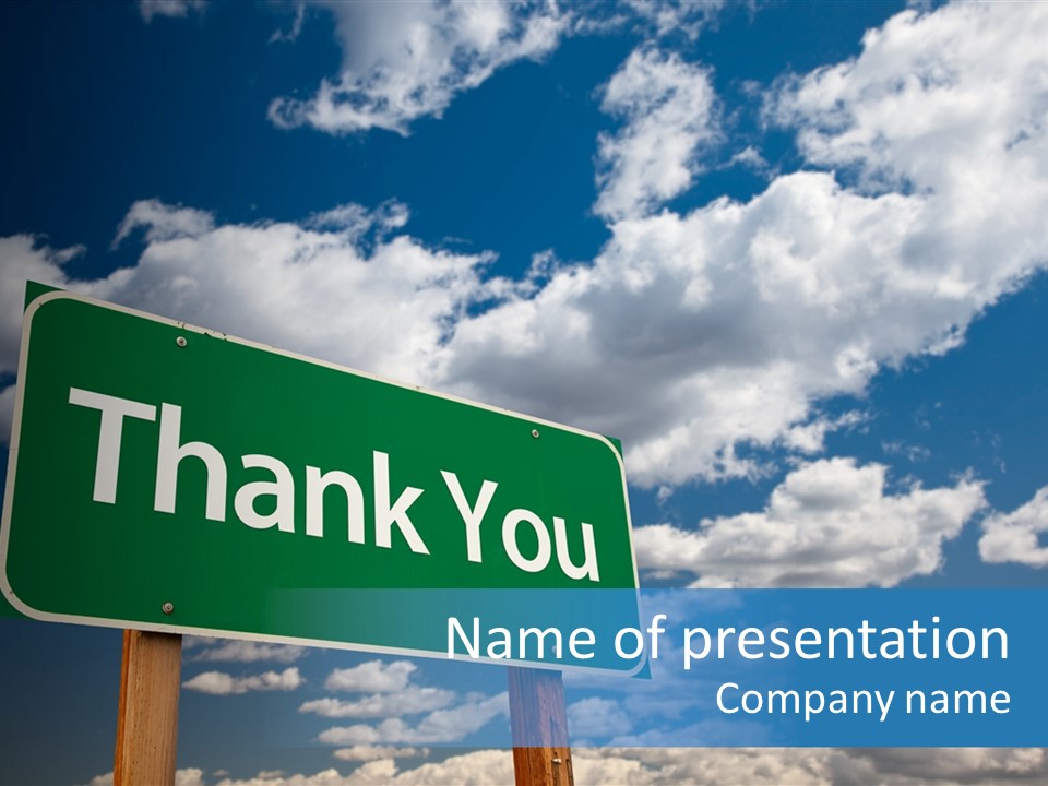 Grateful Clouds Sign PowerPoint Template