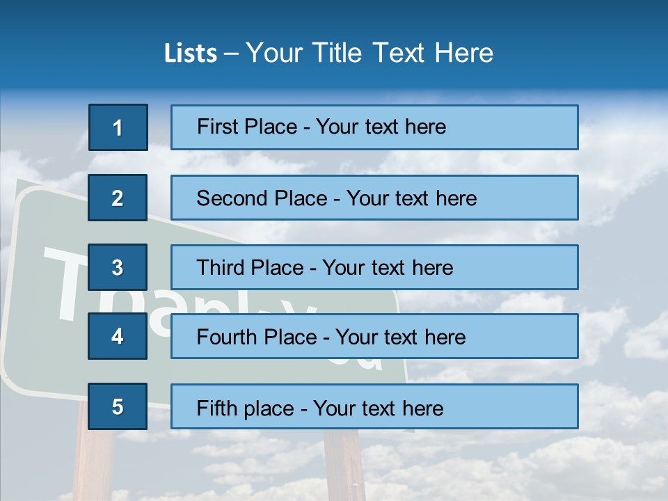 Grateful Clouds Sign PowerPoint Template