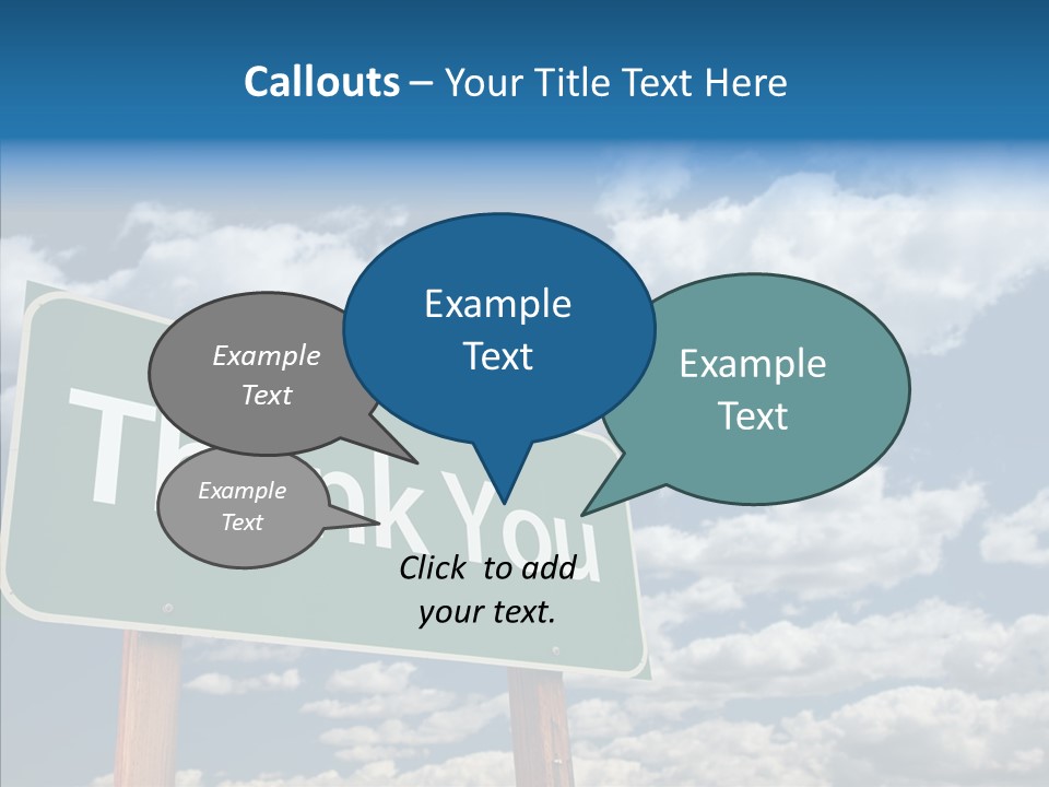 Grateful Clouds Sign PowerPoint Template