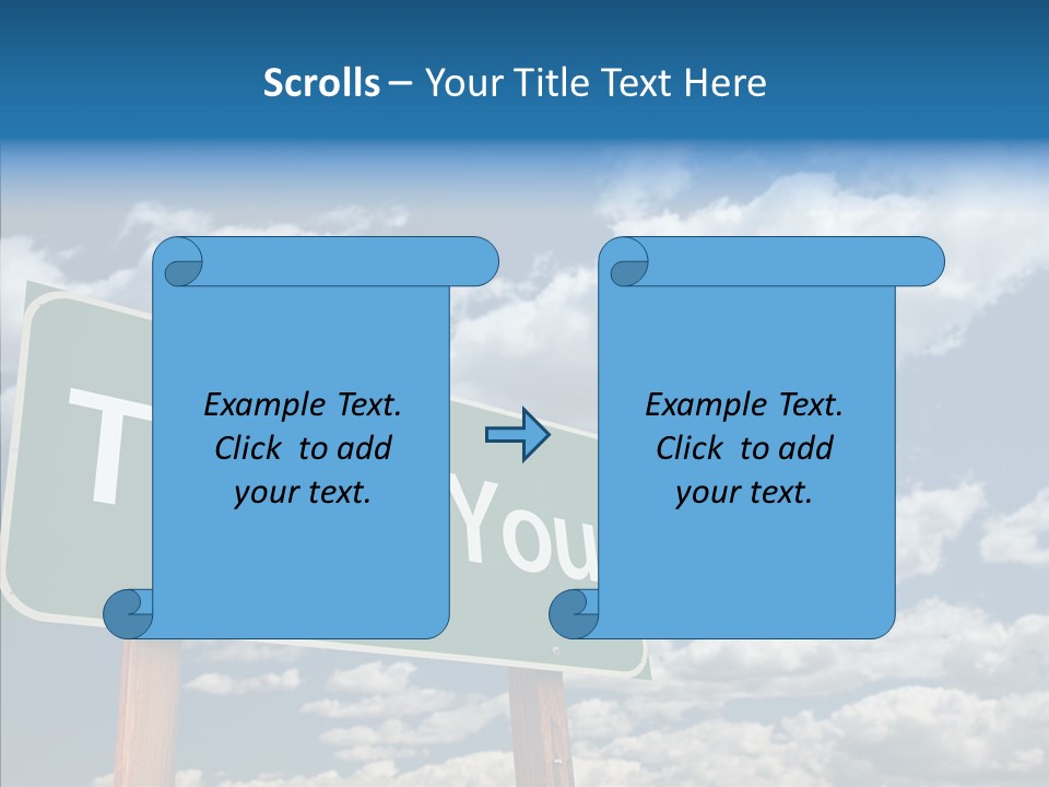 Grateful Clouds Sign PowerPoint Template