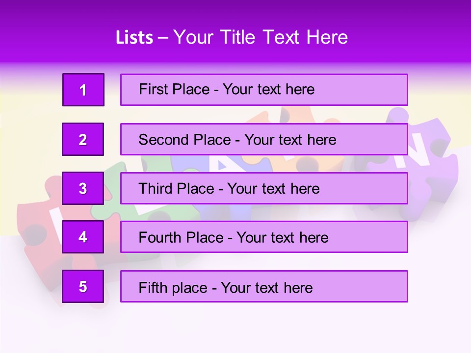 Intelligence Alphabet Three Dimensional PowerPoint Template