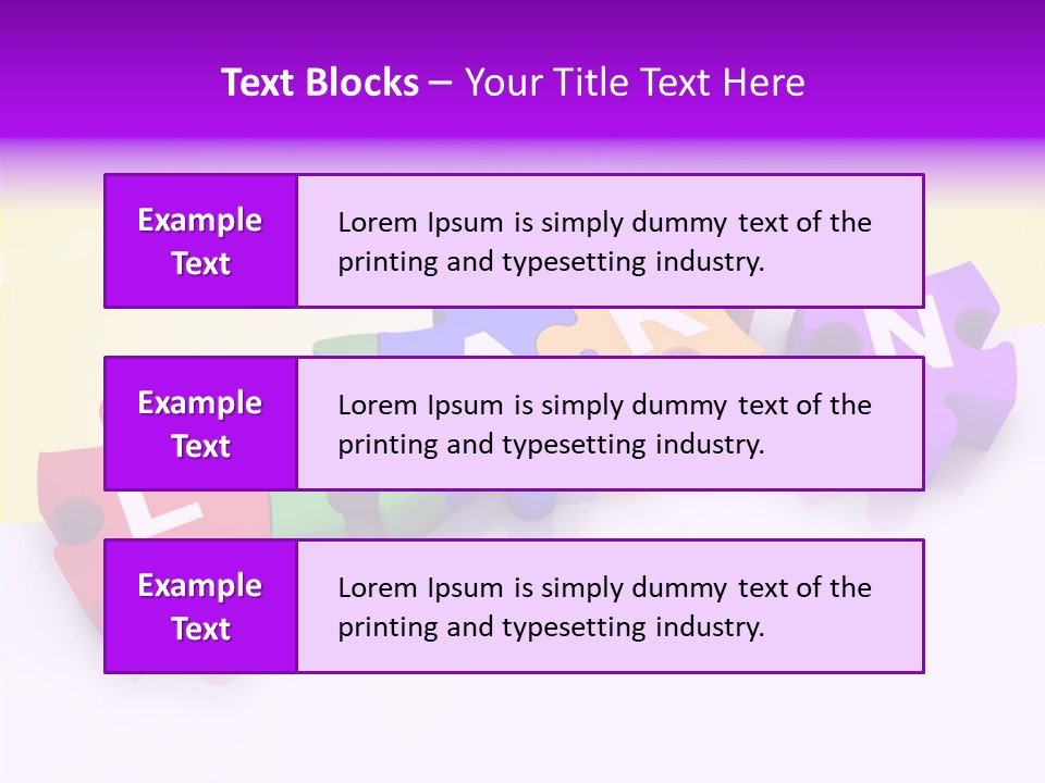 Intelligence Alphabet Three Dimensional PowerPoint Template