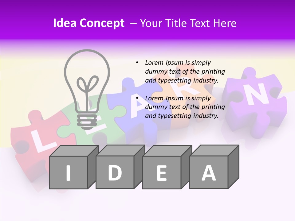 Intelligence Alphabet Three Dimensional PowerPoint Template