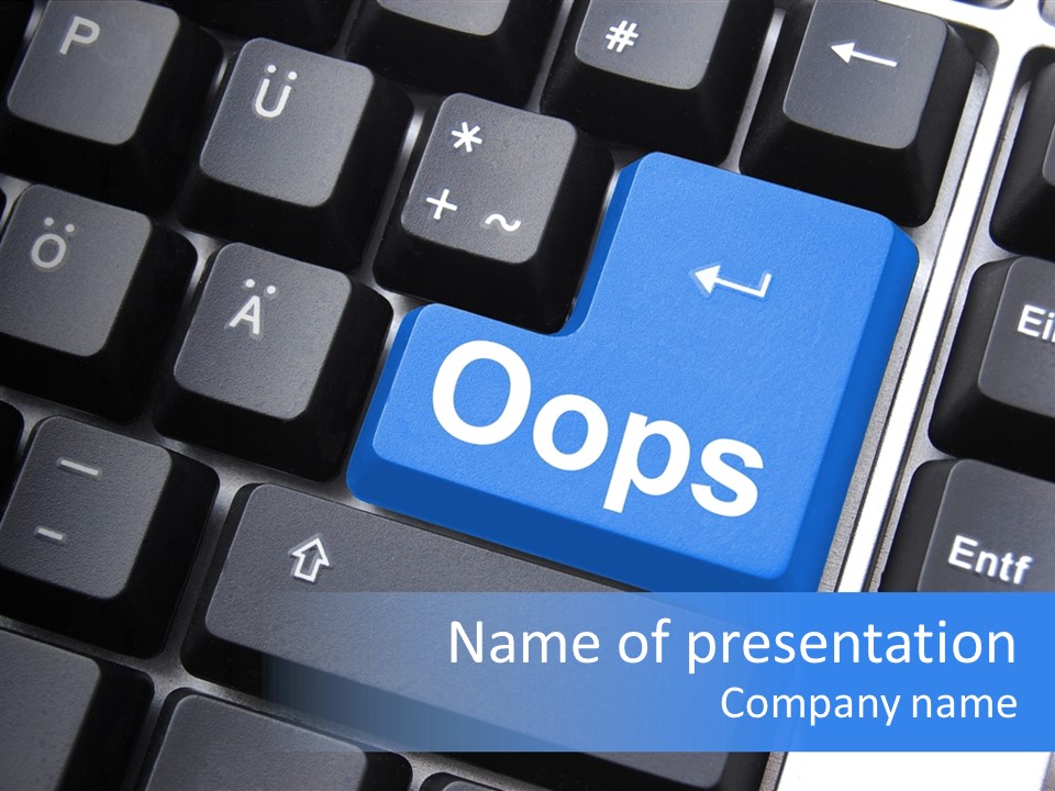 Keyboard Key Blue PowerPoint Template