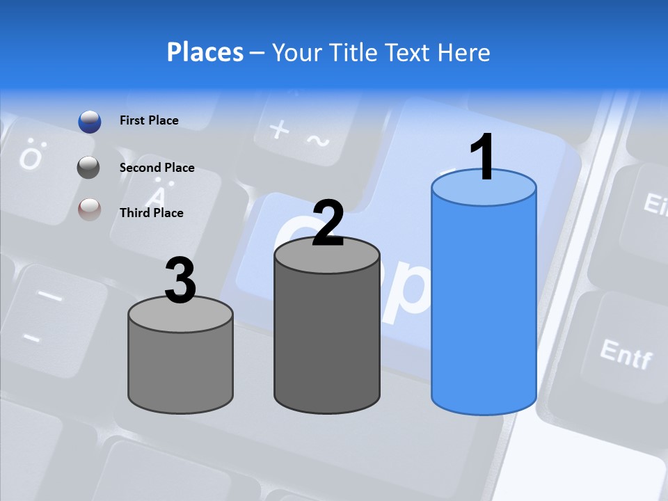 Keyboard Key Blue PowerPoint Template