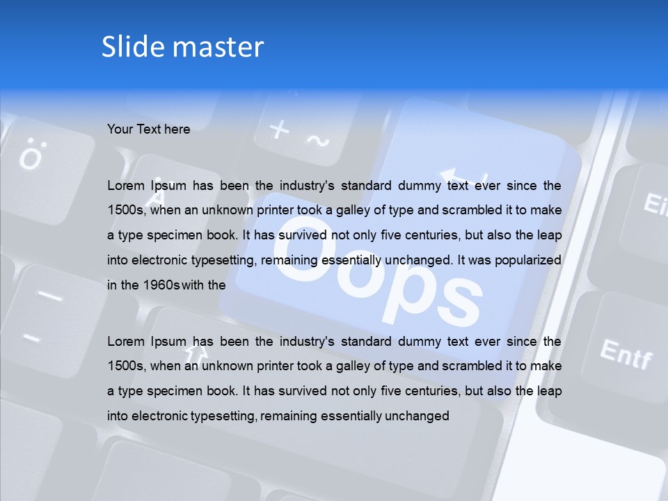 Keyboard Key Blue PowerPoint Template