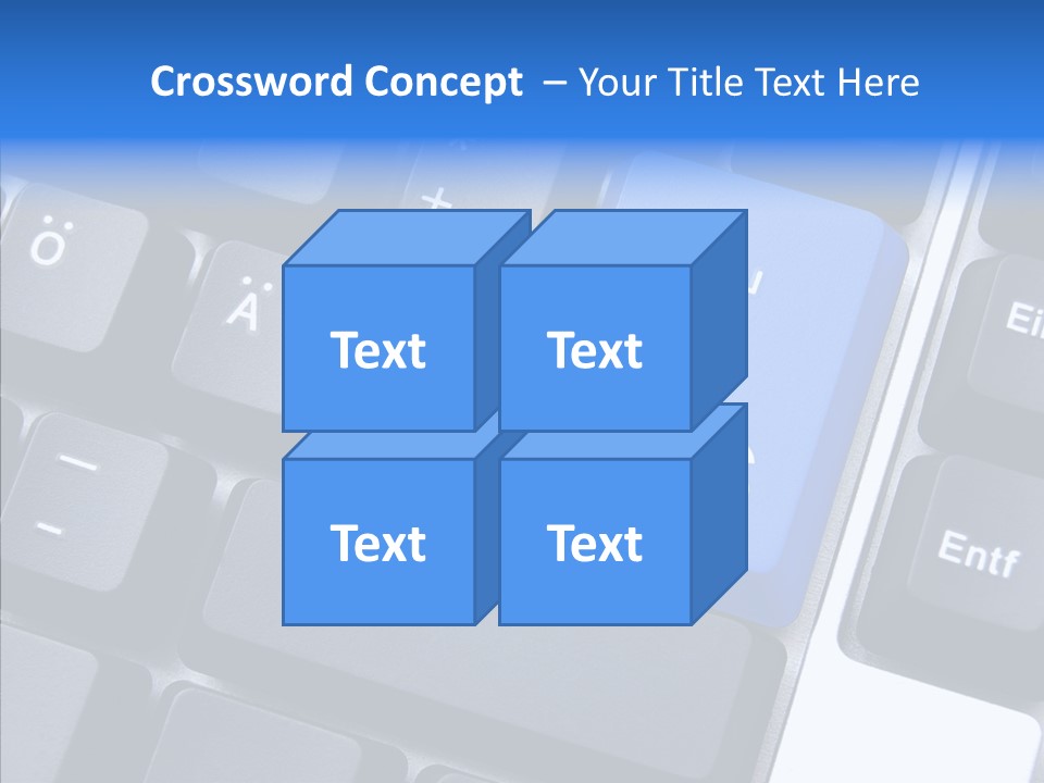 Keyboard Key Blue PowerPoint Template