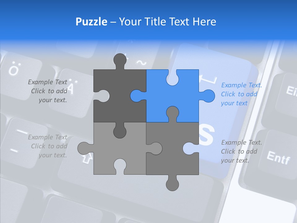Keyboard Key Blue PowerPoint Template