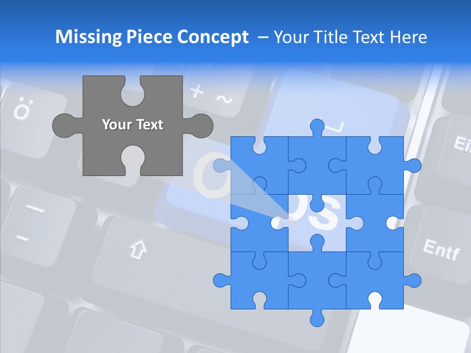 Keyboard Key Blue PowerPoint Template