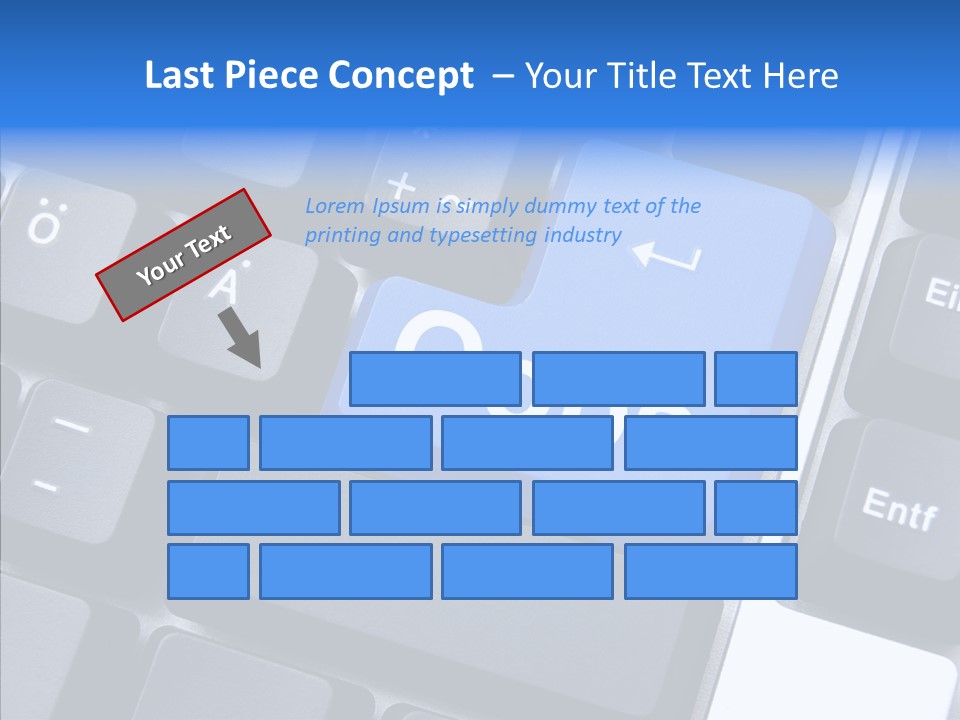 Keyboard Key Blue PowerPoint Template