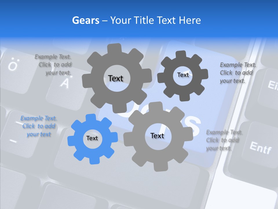 Keyboard Key Blue PowerPoint Template