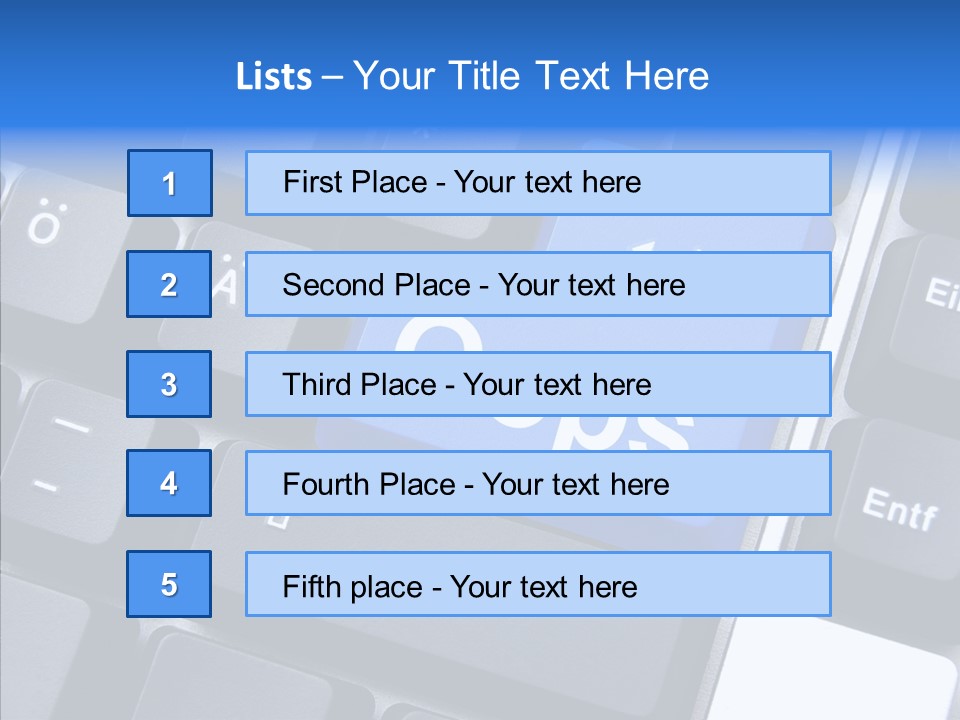 Keyboard Key Blue PowerPoint Template