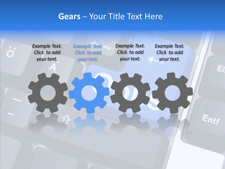 Keyboard Key Blue PowerPoint Template