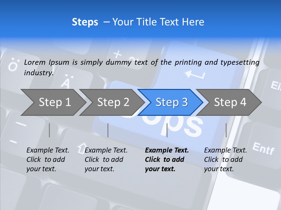 Keyboard Key Blue PowerPoint Template