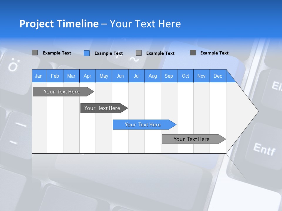 Keyboard Key Blue PowerPoint Template