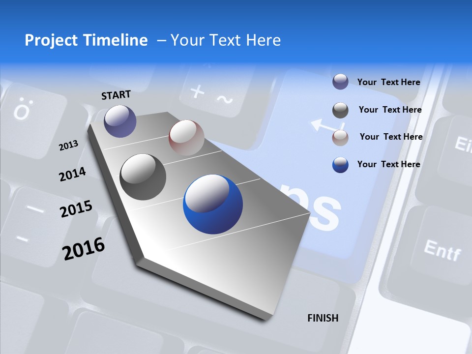 Keyboard Key Blue PowerPoint Template
