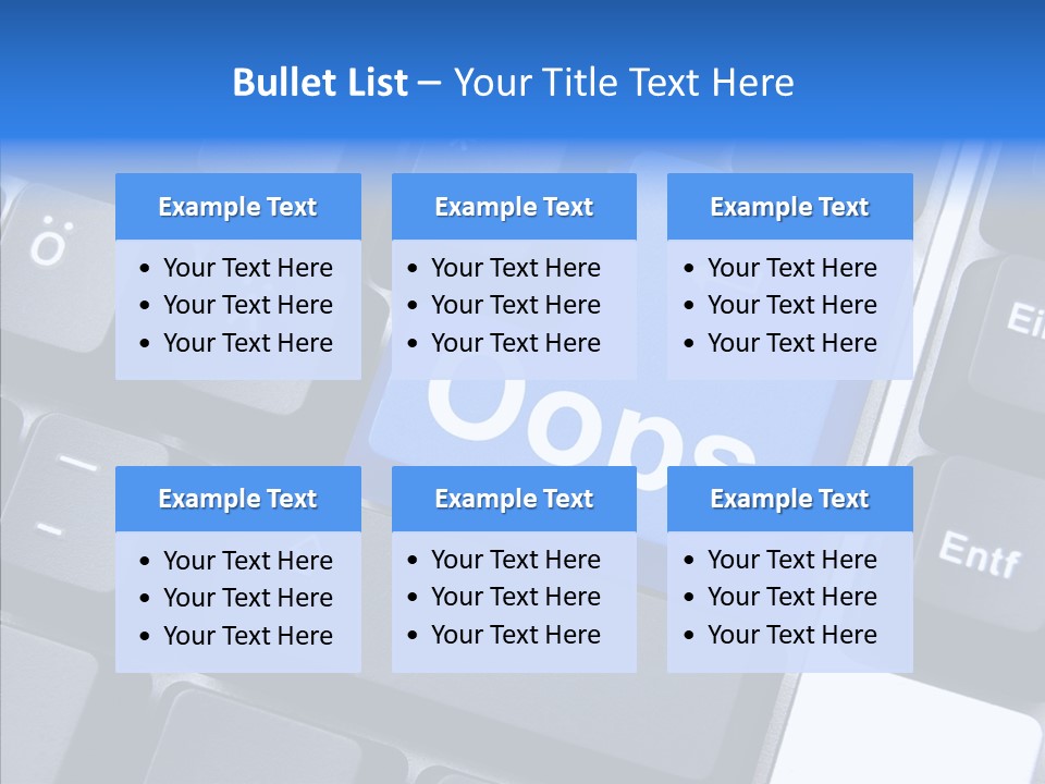 Keyboard Key Blue PowerPoint Template