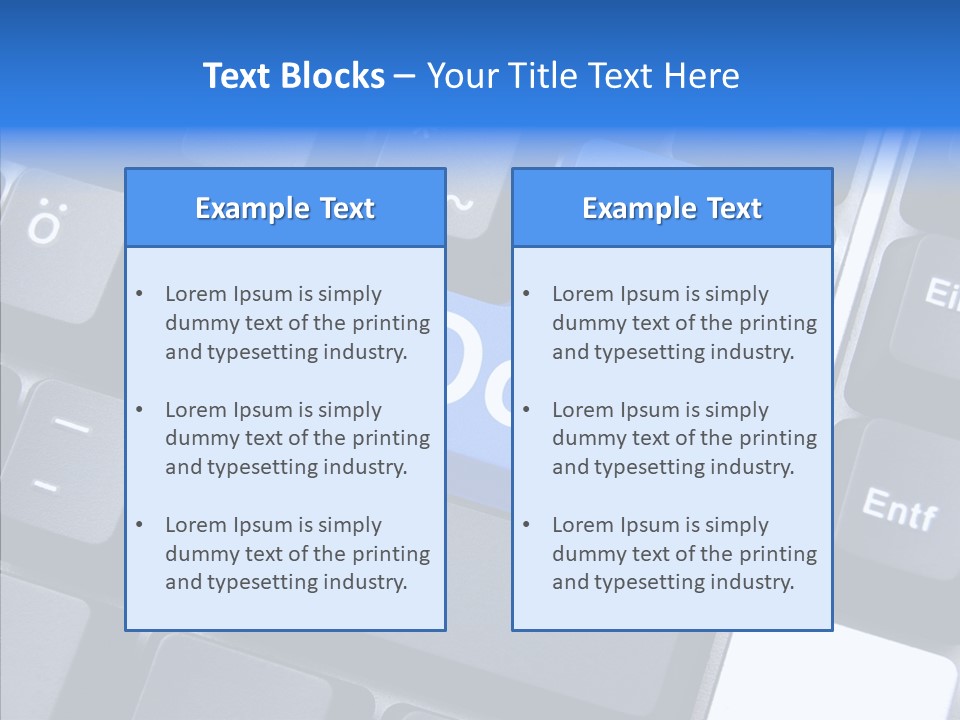 Keyboard Key Blue PowerPoint Template