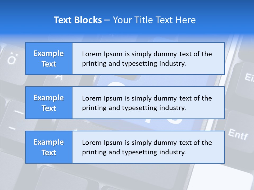 Keyboard Key Blue PowerPoint Template
