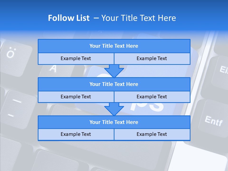 Keyboard Key Blue PowerPoint Template