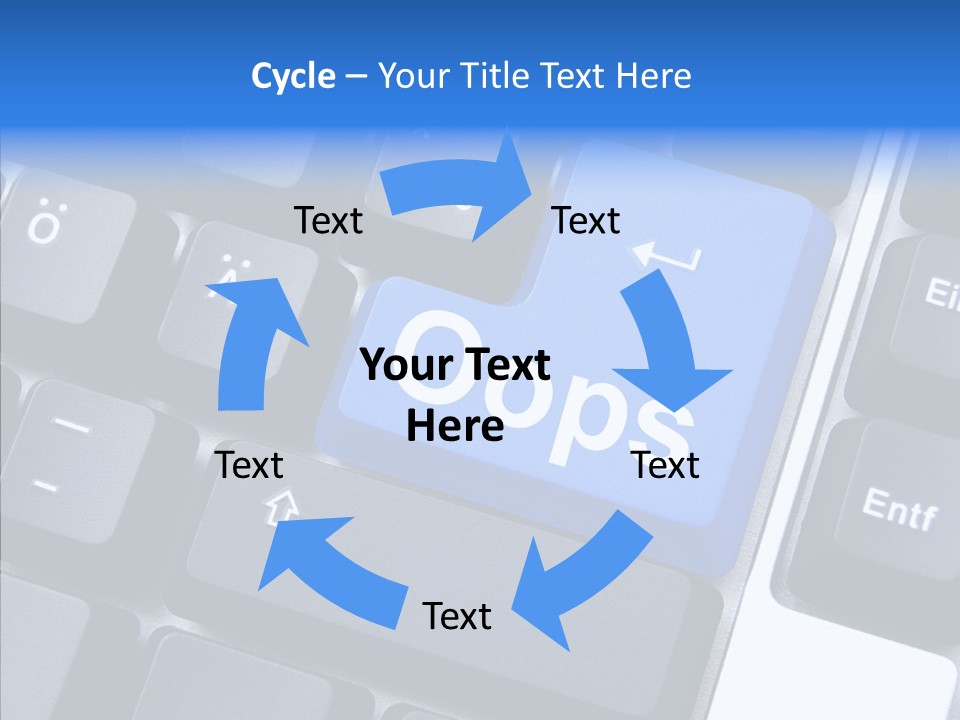 Keyboard Key Blue PowerPoint Template