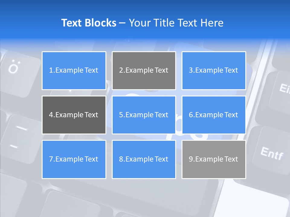 Keyboard Key Blue PowerPoint Template