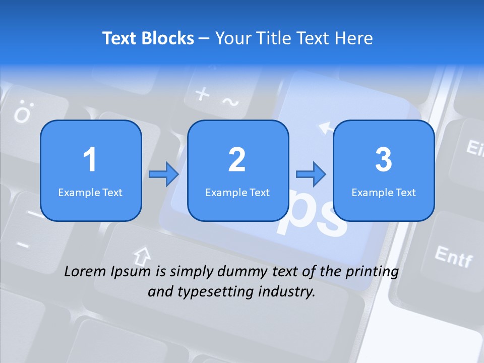 Keyboard Key Blue PowerPoint Template