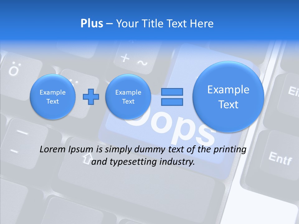 Keyboard Key Blue PowerPoint Template
