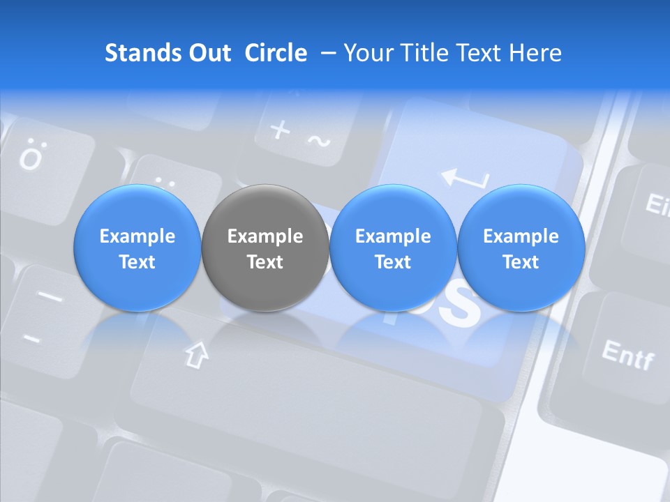 Keyboard Key Blue PowerPoint Template