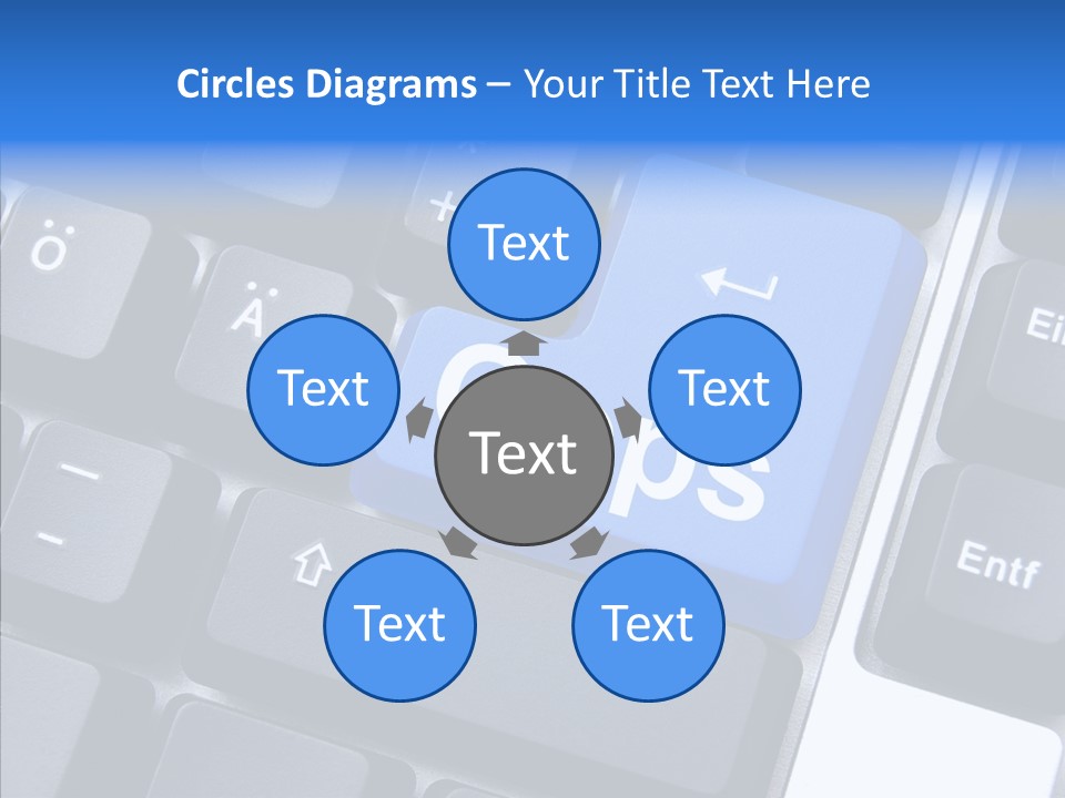 Keyboard Key Blue PowerPoint Template