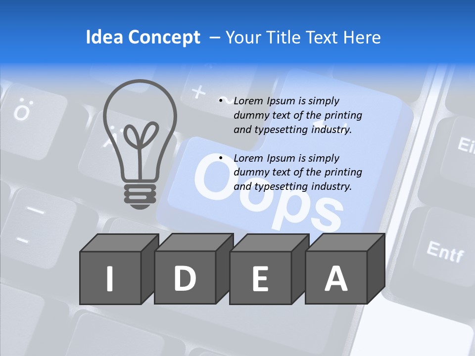Keyboard Key Blue PowerPoint Template