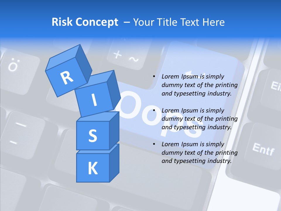 Keyboard Key Blue PowerPoint Template