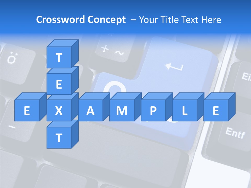 Keyboard Key Blue PowerPoint Template
