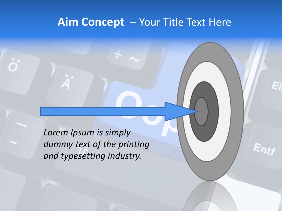 Keyboard Key Blue PowerPoint Template