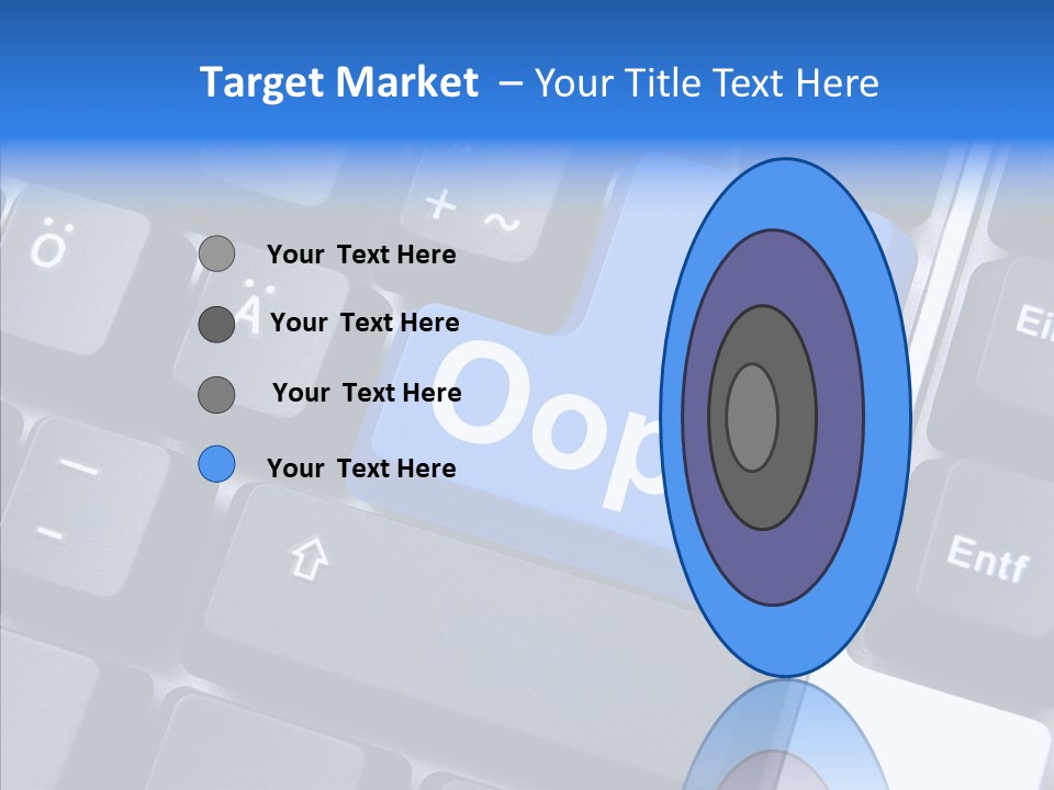 Keyboard Key Blue PowerPoint Template