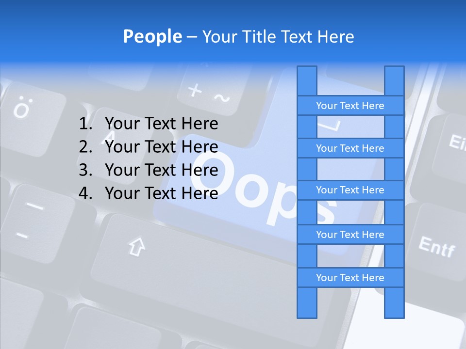 Keyboard Key Blue PowerPoint Template