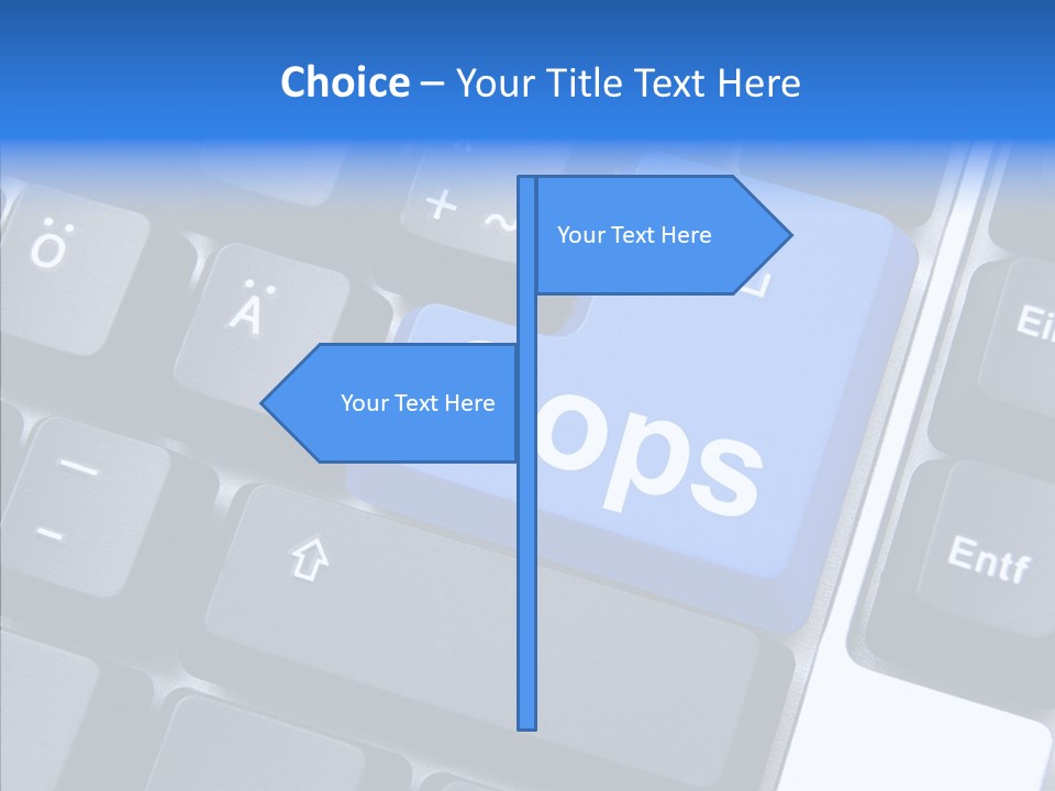 Keyboard Key Blue PowerPoint Template