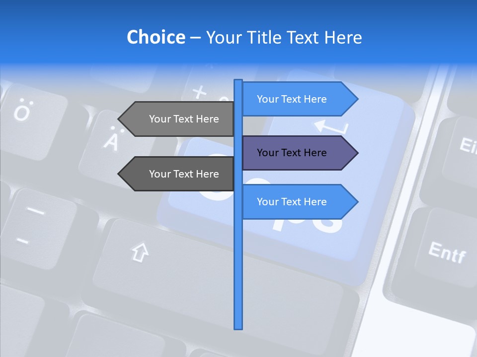 Keyboard Key Blue PowerPoint Template