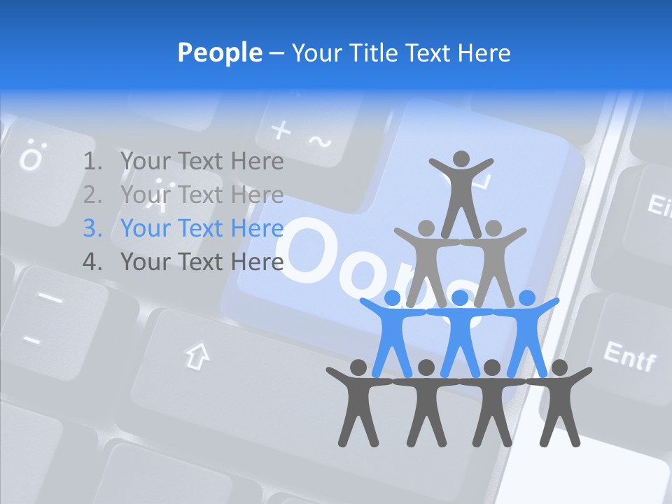 Keyboard Key Blue PowerPoint Template